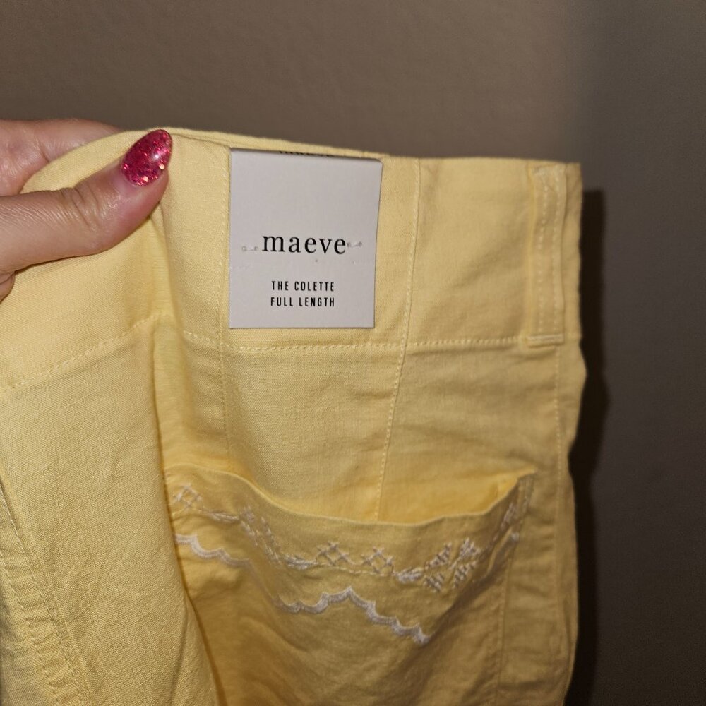NWT 33T Colette Lace Trim Full-Length Wide-Leg Pants by Maeve - Picture 9 of 10